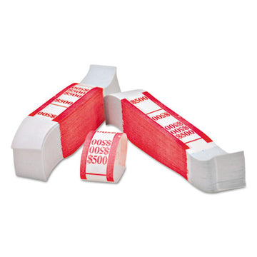 Iconex™ Color-coded Kraft Currency Straps, $5 Bill, $500, Self-adhesive, 1000-pack freeshipping - TVN Wholesale